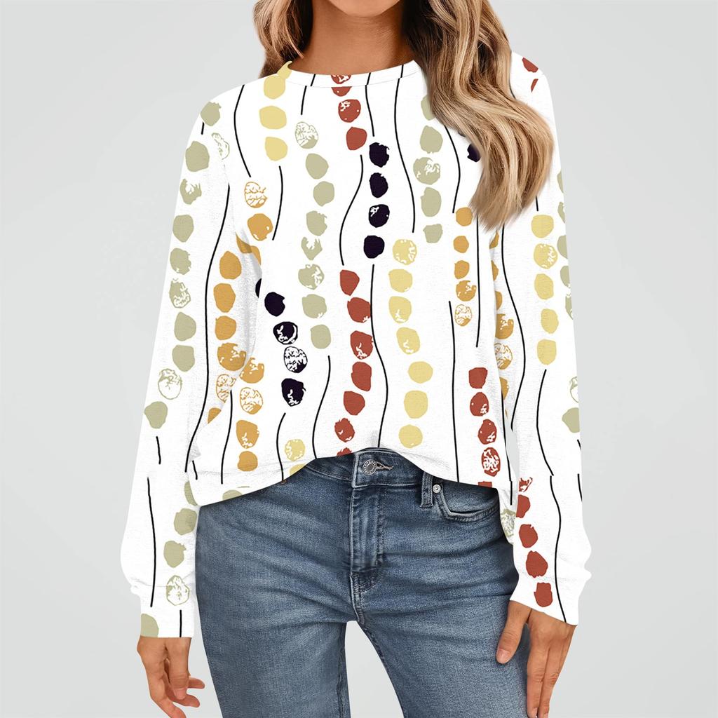 Women's Fashion Long Sleeve Shirts Loose Fitted Crewneck Basic Tops Casual Outfits