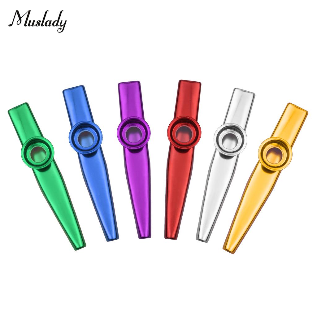 Muslady 6 шт. музыкальный инструмент Kazoo из алюминиевого сплава для детей и взрослых, начинающих