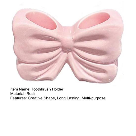 Bow-knot Toothbrush Holder Storage Rack Polished Surface Easy To Clean Bathroom Caddy Toothbrush Holder