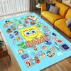 Personalized Name SpongeBob Friends Living Room Non-Slip Area Rug Soft Carpet for Bedroom Playroom Sofa Office Home Decor Doormat