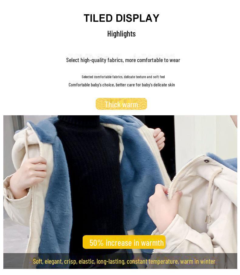 2021 Хлопковая парка в корейском стиле для девочек с бархатной подкладкой – осенне-зимнее пальто для детей