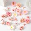 24Pcs 4.5cm Artificial Rose Mixed Silk Flower Head Bulk Craft Wreath Wedding Bridal Baby Shower Home Party Decor DIY Cake Decor