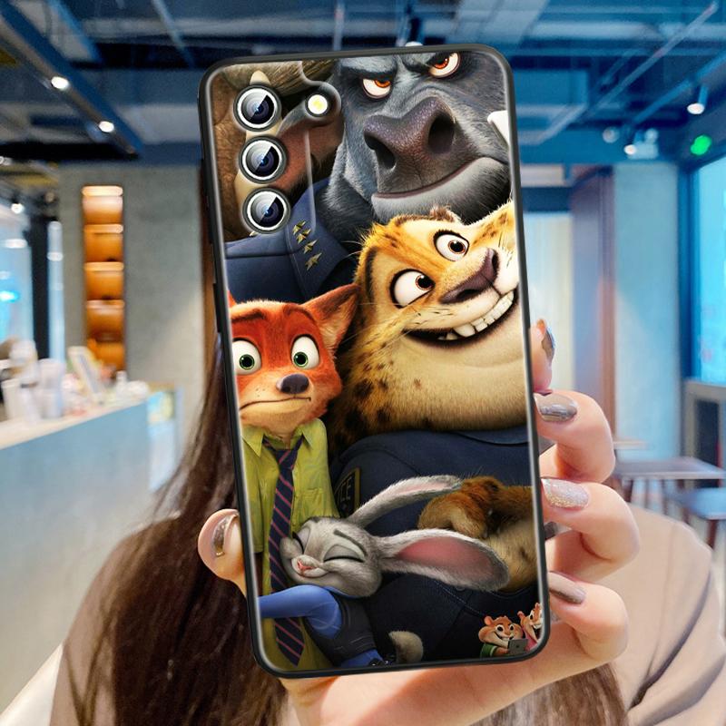 Аниме Джуди Зверополис для Samsung Galaxy S24 S23 S22 S21 S20 FE S10 S10E Plus Ultra Pro Lite 5G черный мягкий чехол для телефона
