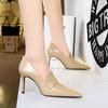 Модные туфли на высоком каблуке в европейском и американском стиле в стиле ретро, ​​женские туфли на тонком каблуке с глубоким вырезом и острым носком