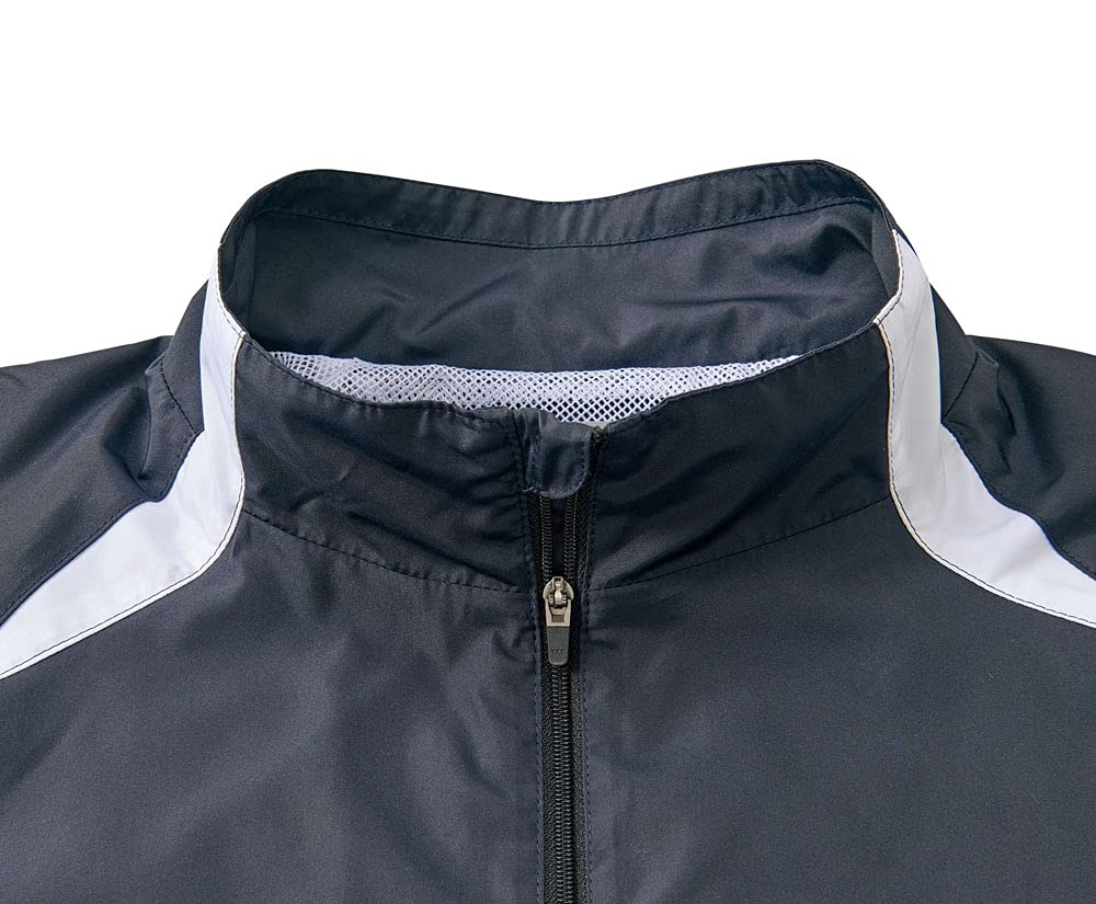 ZETT Baseball Long Sleeve Half Zip Navy X White Size BOV335 Jumper, (2911A), S,