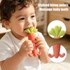 High Temperature Sterilizable Teether Baby Silicone Carrot Teether, Food-Grade BPA-Free Chew Toy for 3-6 Teething Period Soothing Months, Gum