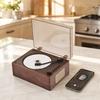 Retro Portable Music Player with Speaker, Bluetooth-compatible Desktop Player with Remote Control for Home, Support USB/Type-C