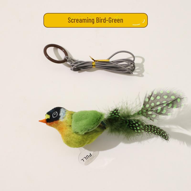 Игрушка для кошек с кошачьей мятой и звуками птиц: Интерактивная палочка от скуки.