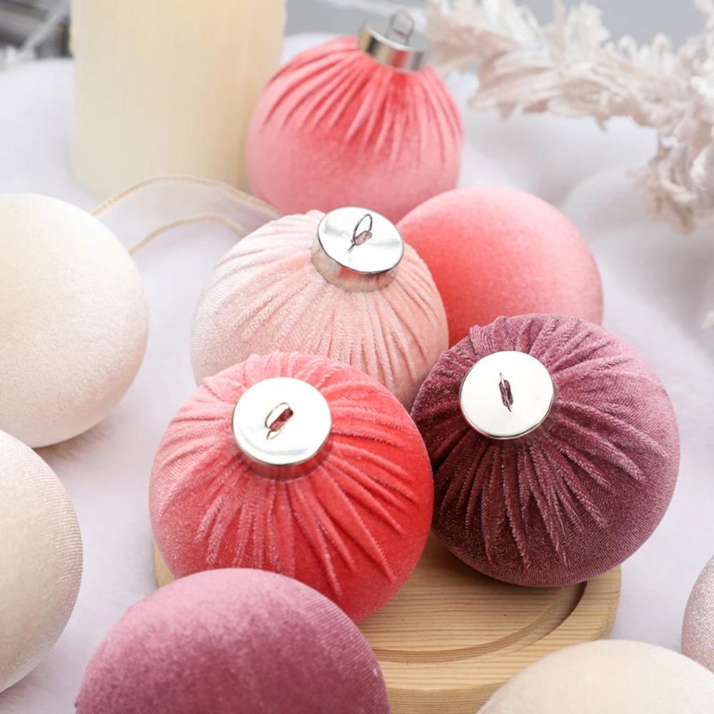 12pcs Plastic Christmas Flocking Balls Pendant Festival Christmas Tree Ornaments  Children Gifts