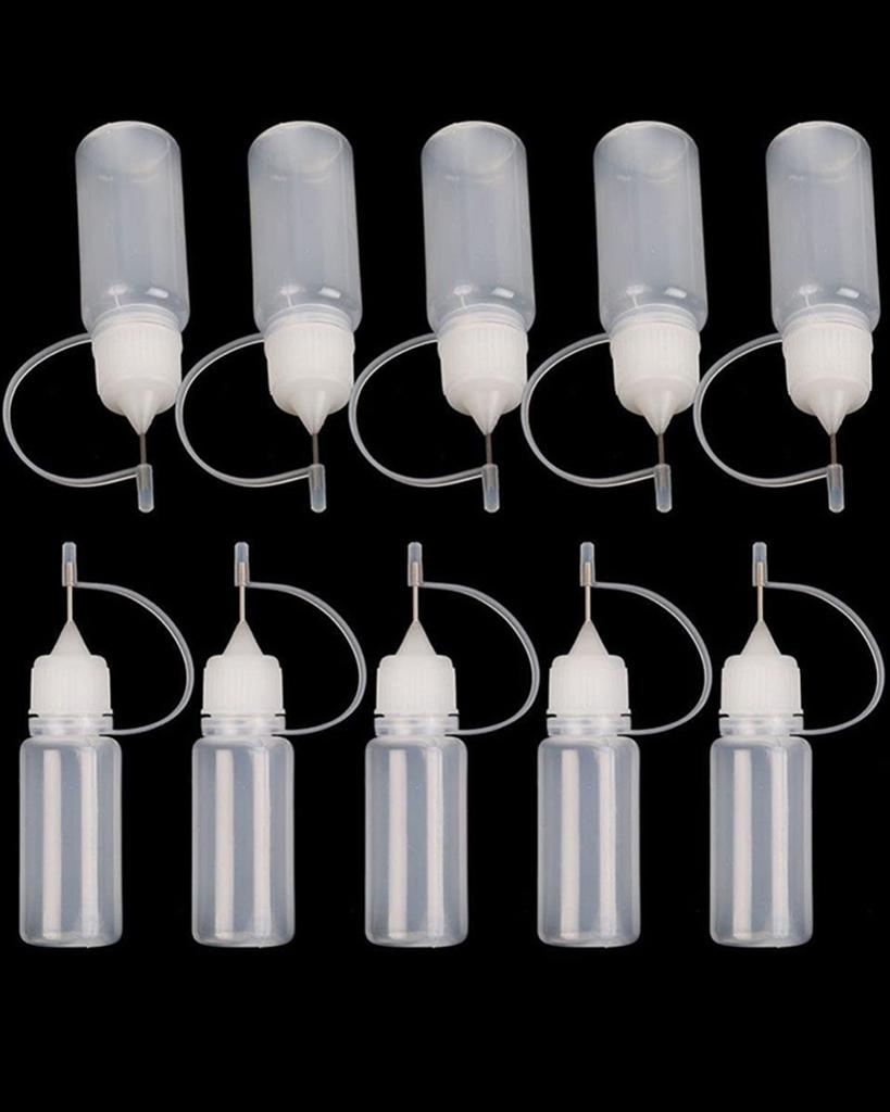 Флакон с иглой LIKENNY с флаконом-капельницей 10 мл, сменный контейнер из полиэтилена, флакон для жидкости 10 (Белая обложка, упаковка)