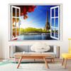 57*90cm 3D Natural Scenery Eiffel Tower False Window Wall Painting Living Room Bedroom Removable Wall Sticker Hoom Decor