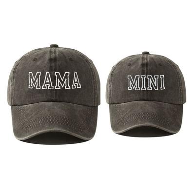 Модные washed cotton MAMA MINI вышитые кепки Винтажные дышащие бейсболки Регулируемые уличные солнцезащитные шляпы