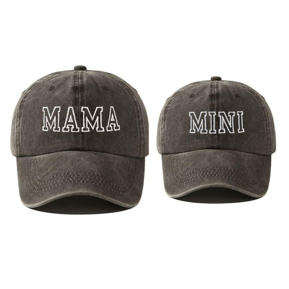 Модные washed cotton MAMA MINI вышитые кепки Винтажные дышащие бейсболки Регулируемые уличные солнцезащитные шляпы