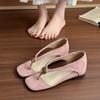 5Cm Inner Height Increase Metal Round Button Toe Sandals Female 2025 Summer New Purple Fairy Style Herringbone Cool Slippers