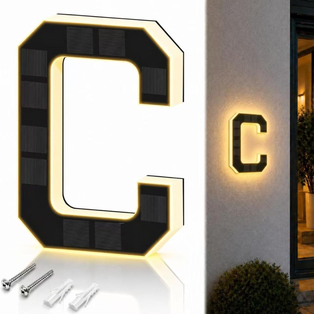6.7 Inch Size Solar House Numbers IP44 Waterproof Solar Address Signs Home Exterior