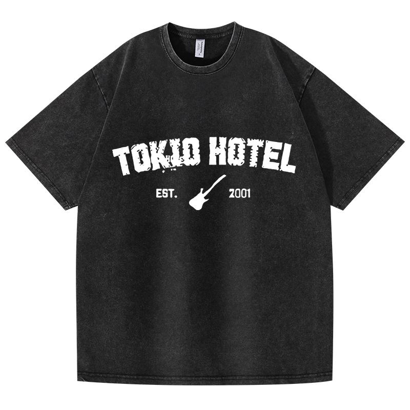Ретро Вареная Винтажная Футболка Рок-группа Tokio Hotel Каулиц Футболка Мужская Мода Повседневный Пуловер Толстовка Мужчины Женщины Футболка