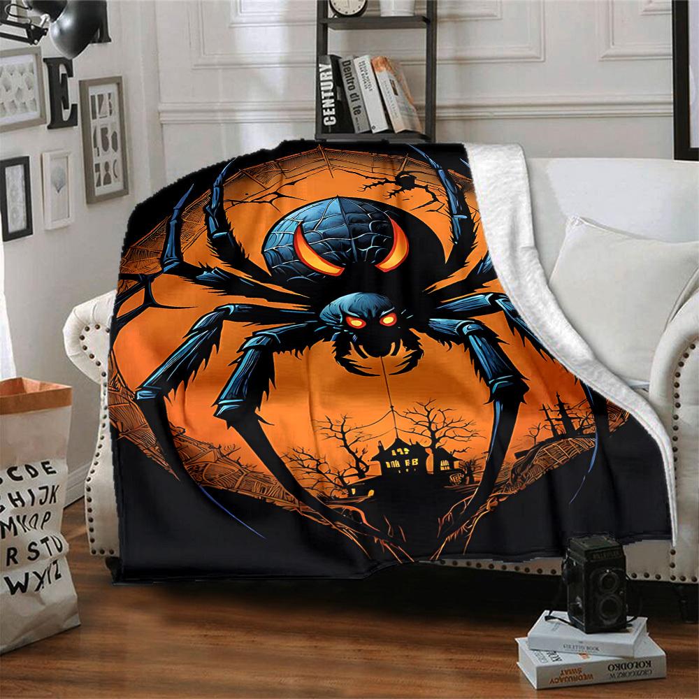 1pc Spider Web Blanket Lightweight Flannel Blanket Throw Blanket For Sofa, Bed, Travel, Camping yy2509026150