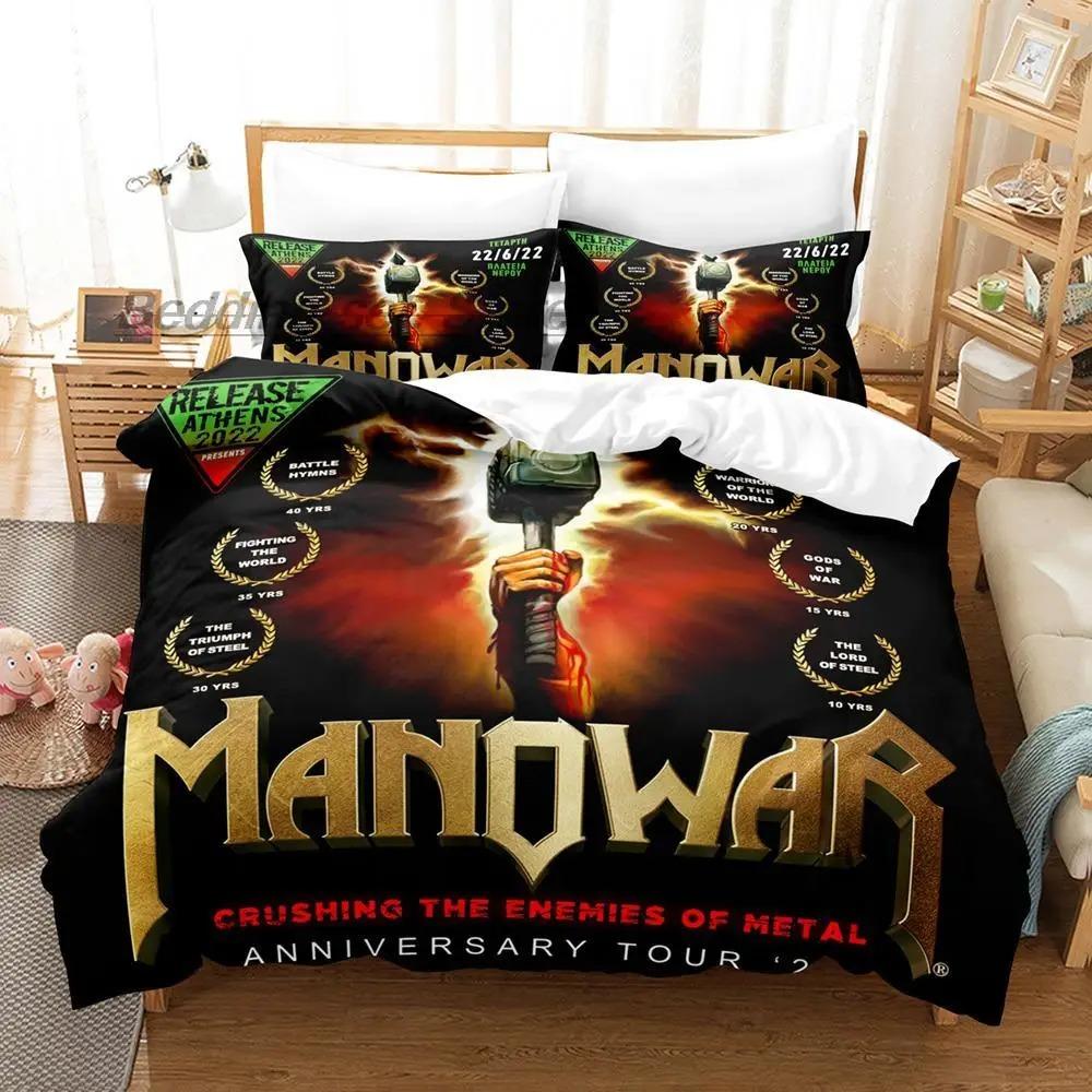 Комплект постельного белья Manowar Single Twin Full Queen King Size Комплект постельного белья Aldult Kid Bedroom Duvetcover Sets 3D Print Hip Hop