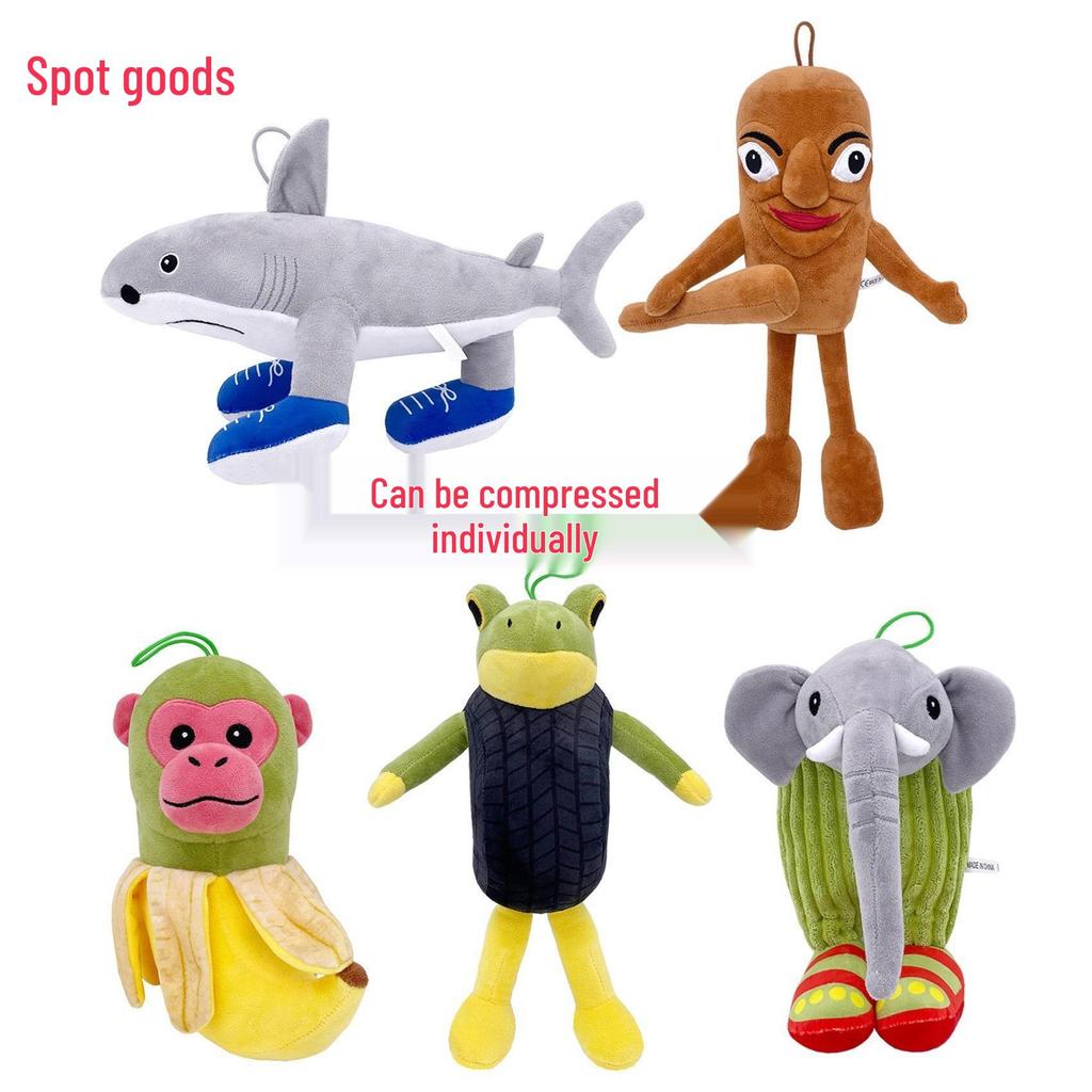 Трансграничная плюшевая игрушка акула с деревянной палочкой Шань Хай Цзин