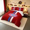 Red Vertical Blue White Stripe Bedding set (1 duvet cover, 2 pillowcases, duvet not included), Bayern Munich Center Badge Art Print