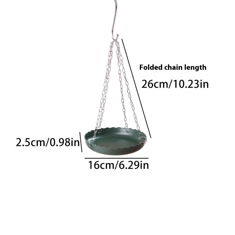 Hanging Bird Feeder Adjustable Chain Hanging Parrot Feeder Small Birds Food Tray For Patio Balcony Tree Outside Bird Supplies
