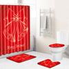 Christmas Shower Curtain Floor Mat Combination Four-Piece Bathroom Non-Slip Door Mat Foot Mat Bedroom Living Room Carpet