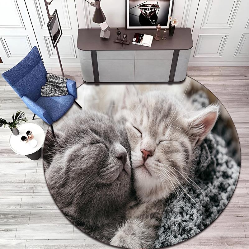 Wild Bears Forest Landscape Round Rug Home Soft Decorative Anti Slip Yoga Table And Chair Mat Carpet Outdoor Floor Mat Carpet S6