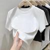 2025 Summer Minimalist European Women's Short Sleeve Round Neck Cotton T-shirt