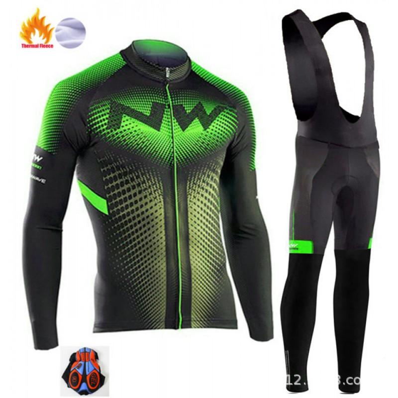 Fleece Cycling Jersey Long Sleeve Winter Thermal Bike Wear Men Women Road Team Apparel
