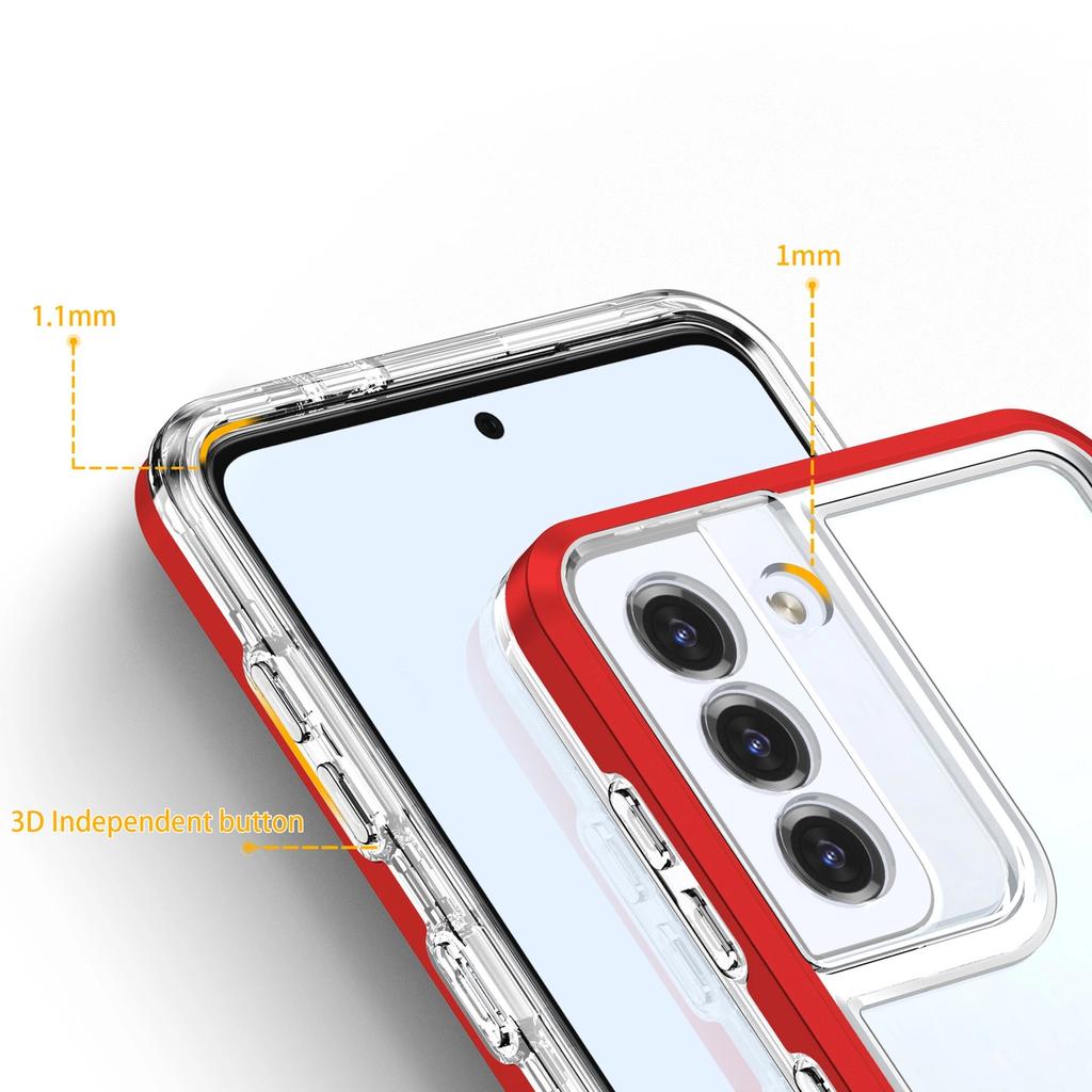 Clear 3In1 Case For Samsung Galaxy S22+ (S22 Plus) Gel Cover With Frame Red