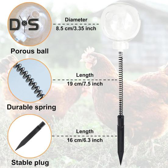 Игрушка для кормления цыплят, 2 шт., качели для цыплят, медленная кормушка с пружиной и колышком для земли, дозатор угощений для кур, домашней птицы, уток