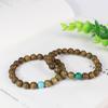 Простой браслет из зеленого сандалового дерева: Унисекс, один круг в ретро-этническом стиле с натуральным ароматом, небольшого размера для студентов и пар