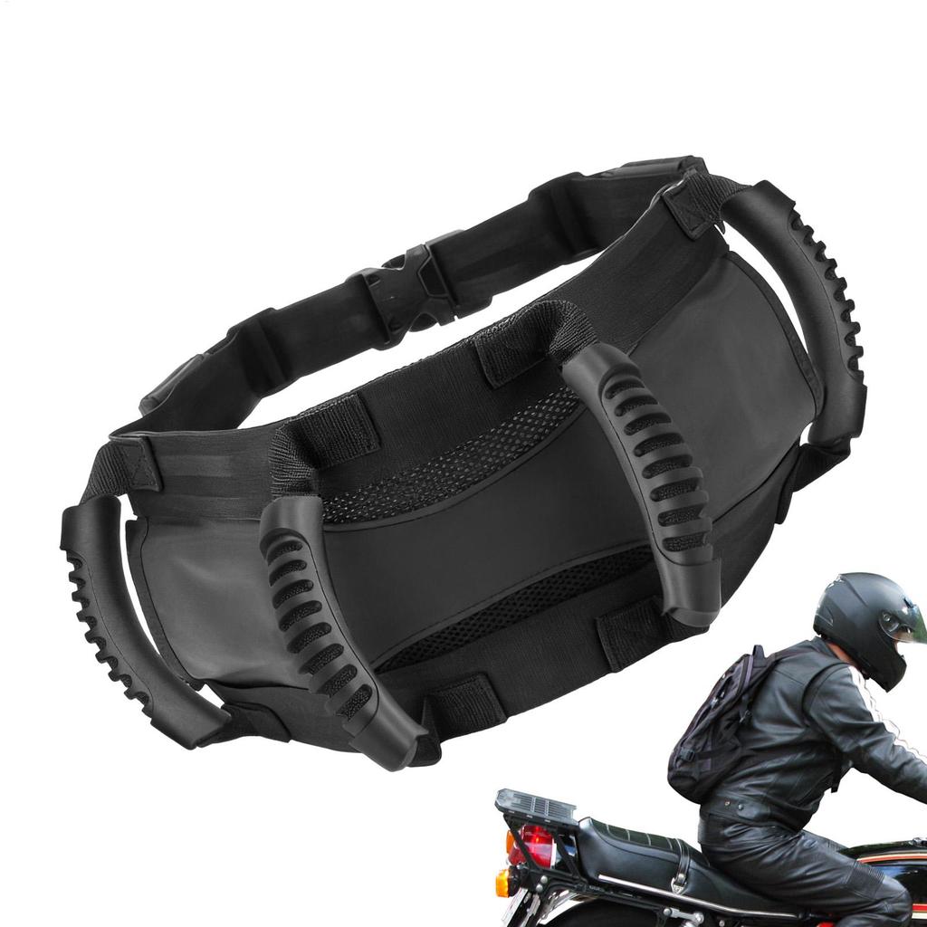 Motorcycle Passenger Handles Adjustable Safety Strap Motorbike Waist Belt Back Seat Handle For Riders Kids Adults ATV Snowmobile