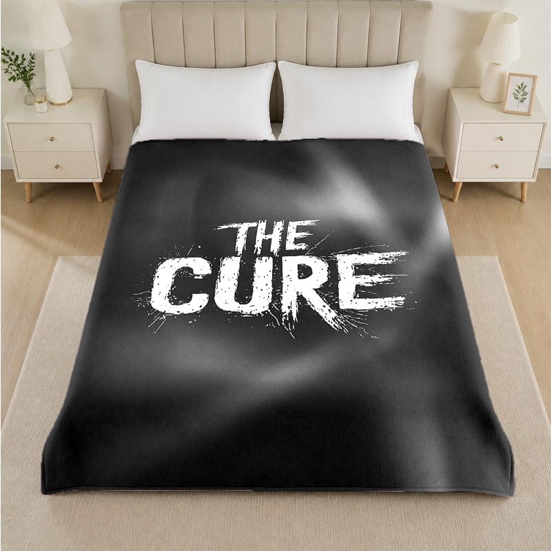 The Cure Print Flannel Blanket Cozy Lightweight Plush Throw Blanket For Bed Sofa Household Use