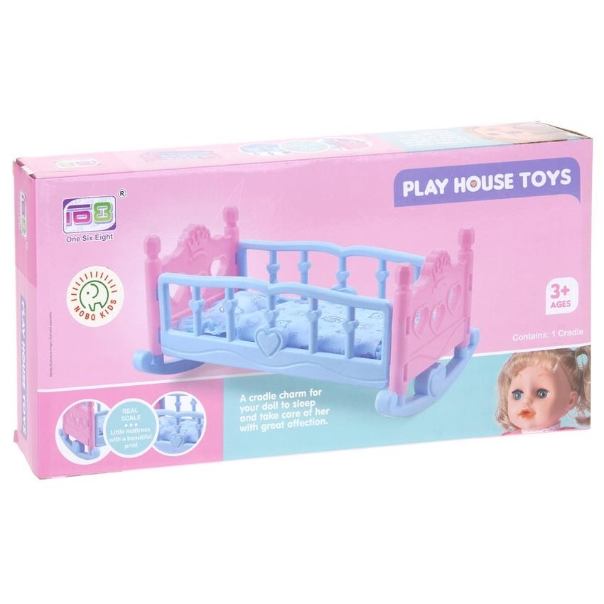 2-in-1 Doll's Cradle with Pillow and Blanket Doll Accessories