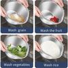 Kitchen 304 Multi-Function Vegetable Fruit Basket Drain Waing Vegetable Basket Home Use Rice Waing Sieve Rice Basin Tool