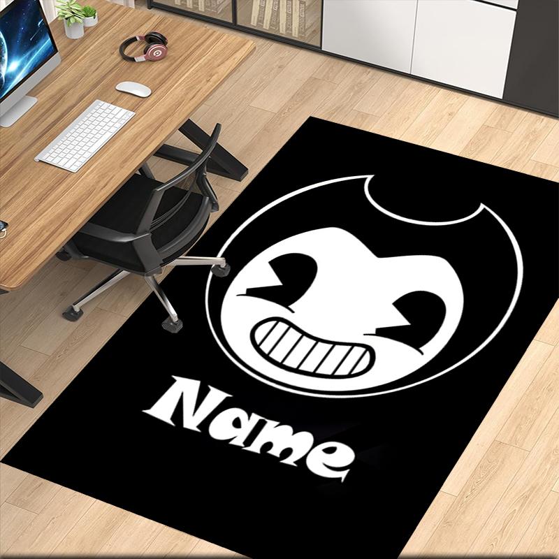 Custom Name Bendy and the Ink Machine Printed Carpet, for Office Chair Living Room Bedroom Kitchen Room Decor Gifts.