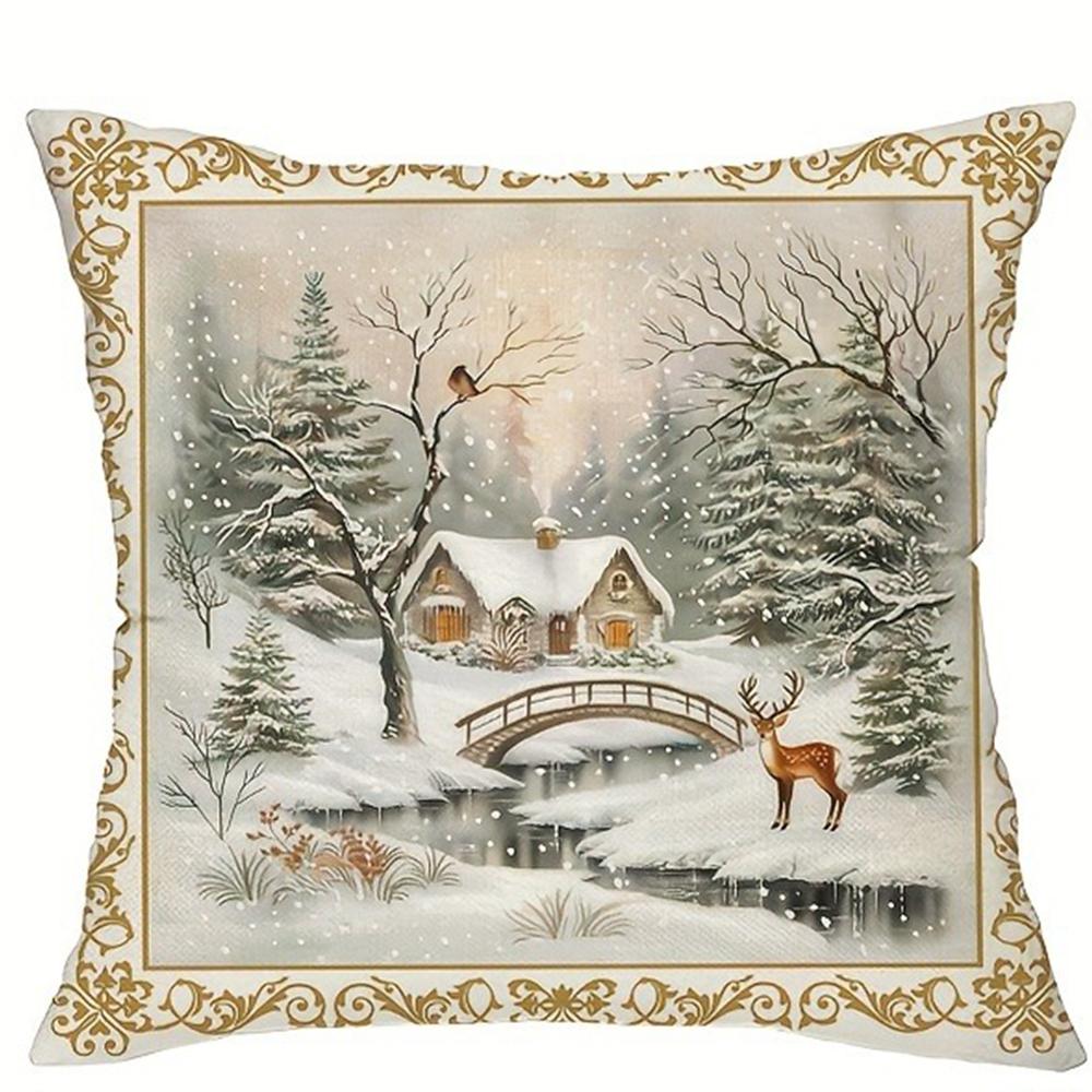 Рождественское украшение наволочка новогодний подарок зимняя рождественская елка олень снеговик наволочка для подушки домашняя комната диван наволочка