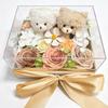 Respect for the Aged Day Gift: Soap Flower Bear Box with Roses (2 Pieces, Includes Small Bear) -