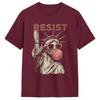 Resist Statue Liberty Bubblegum Equality Retro Edgy Protest TShirt Unisex Cotton Tees O Neck Short Sleeve T Shirt New Arrival Tops
