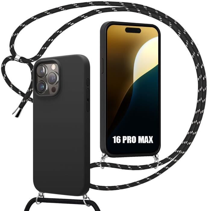 Lanyard Case for iPhone 16 Pro Max - Shockproof - Liquid Silicone - Adjustable - Elegant - Practical