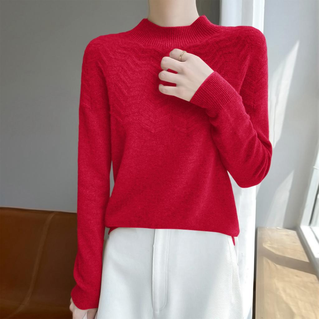 Women's Warm Half Turtleneck Pullover Long Sleeve Sweater