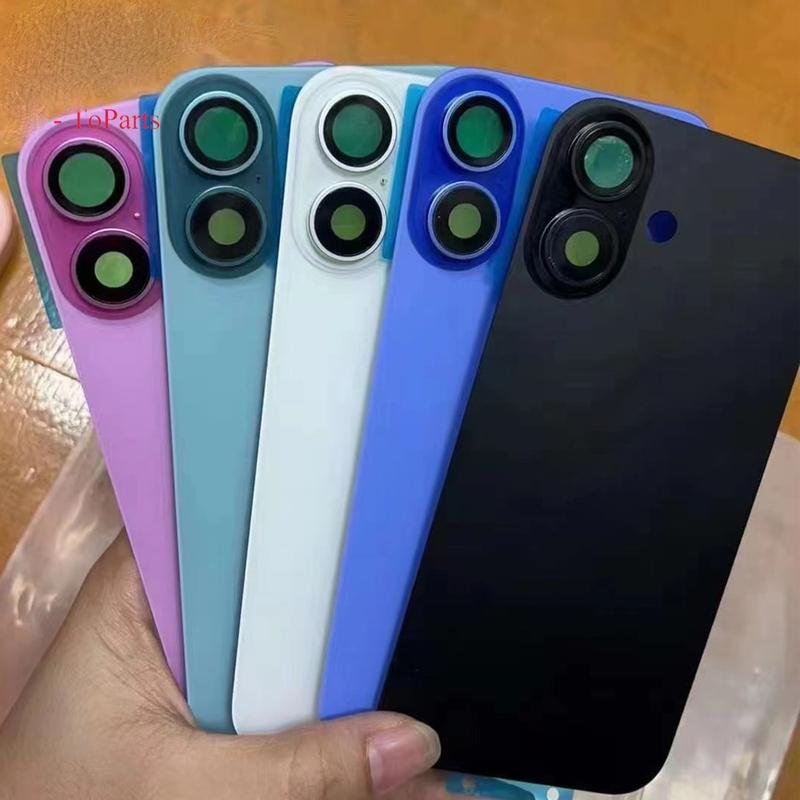 10 шт. Замена для 16 Pro Max Plus Задний корпус со стеклом объектива камеры, крышка батареи, задняя крышка двери, рамка, металлическая
