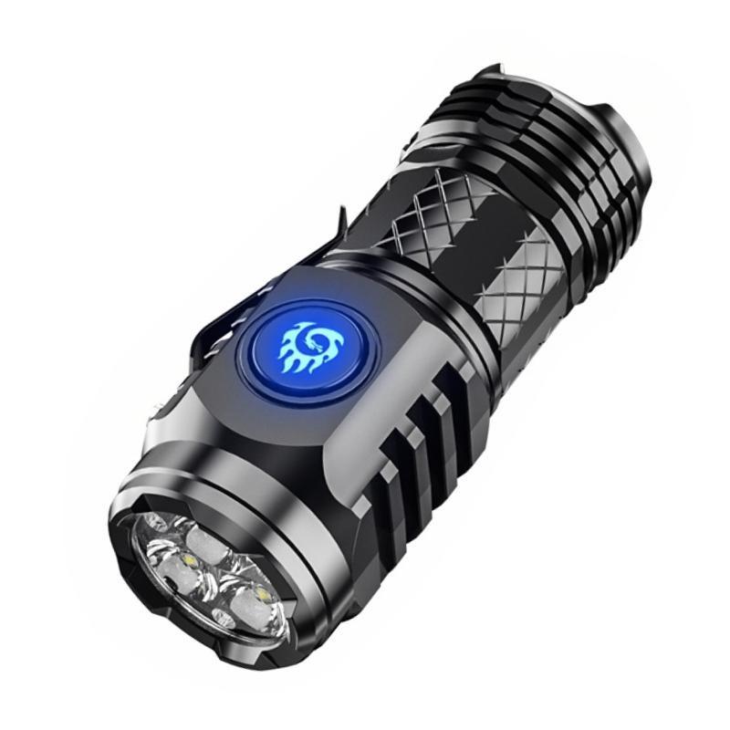 Мощный фонарик 3*XPG LED, перезаряжаемый Type-C, с зумом, фиджет-спиннер, факел со светящимися полосками, лампа для снятия стресса для кемпинга на открытом воздухе, повседневного использования