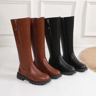 Модная брендовая обувь для женщин 2024 года, модные и простые женские коричневые длинные сапоги, зимние новые стильные повседневные и универсальные сапоги до колена