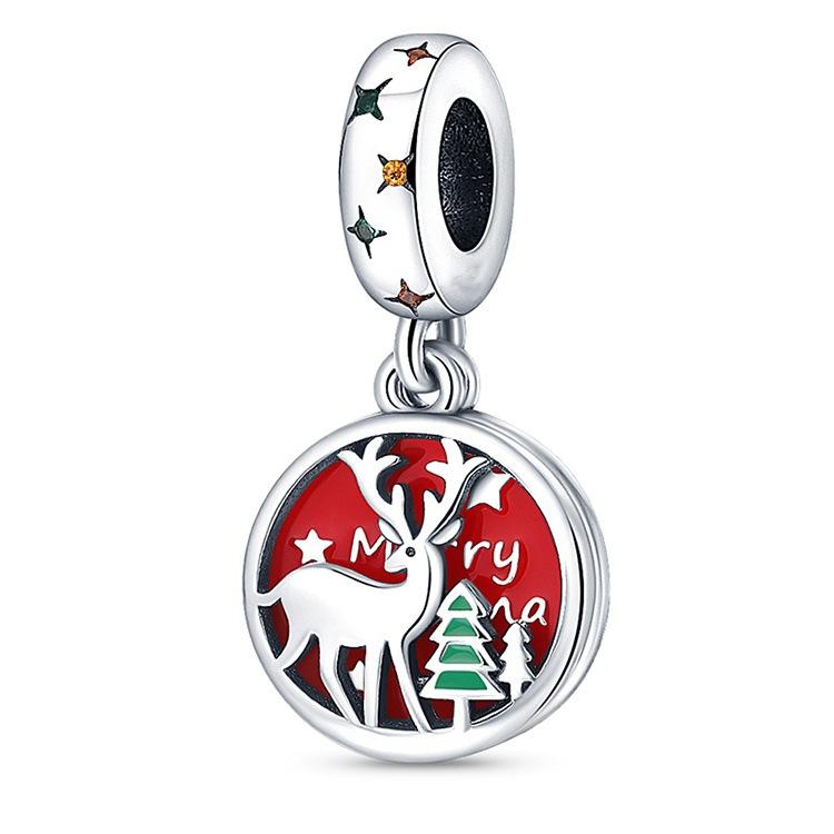 2026 Christmas Theme Collection Christmas Tree Bells Snowflake Beads Charm 925 Silver Accessories
