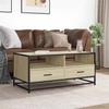 Coffee Table Sonoma Oak 100x50x45 cm Particleboard and Metal