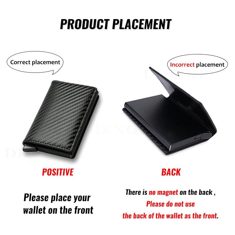 Men Credit Card Holder Wallet Slim Aluminum Men Wallet ID Credit Card Holder Mini Wallet Automatic Pop Up Bank Card Case