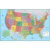 Карта Соединенных Штатов Америки - Административная карта, Безрамная, Для спальни, гостиной, офиса, общежития, Декор для стен с картой мира, Образовательные/Туристические принадлежности