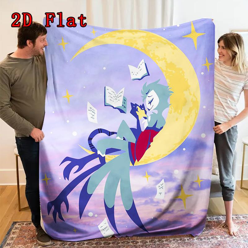 Helluva Boss 2D Flat Pattern Flannel Blanket High quality All Seasons Warmth and Comfort Perfect for Christmas Gifts.MMT0918189